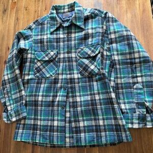 Pendleton Long Sleeve Blue Plaid Size M